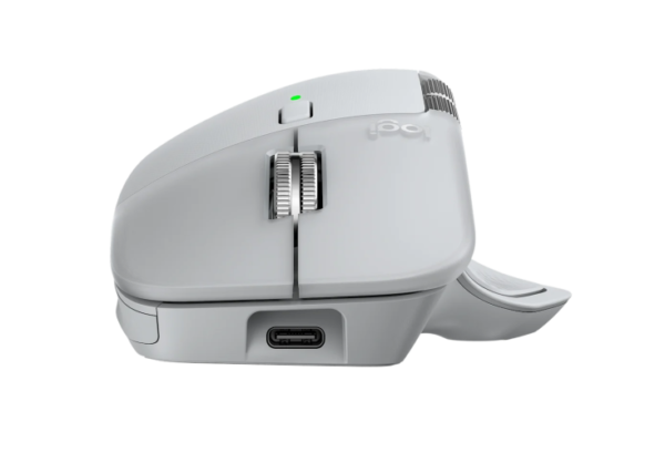 Logitech MX Master 4 Belaidė pelė RF Wireless + Bluetooth, 8000 DPI, Pale Grey - Image 6