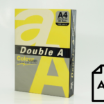 Spalvotas popierius Double A, 80g, A4, 500 lapų, Lemon