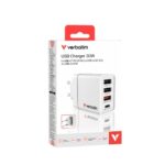 Verbatim 49701 USB Įkroviklis 30W 4-Port USB-A, USB-C, EU Plug, Balta - Image 8