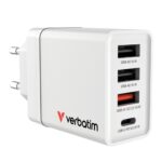 Verbatim 49701 USB Įkroviklis 30W 4-Port USB-A, USB-C, EU Plug, Balta - Image 5