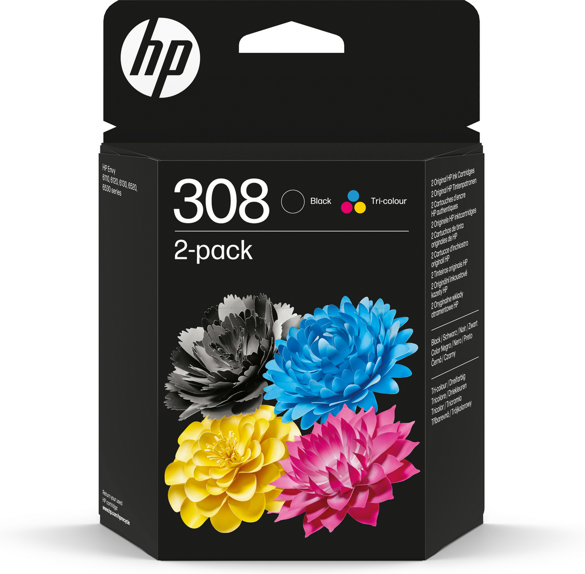 Ink_Cartridge_HP-No308_6L6S6UE_BK_OEM Kasetė HP No.308 (6L6S6UE) CMYK 160+120psl OEM - Image 1