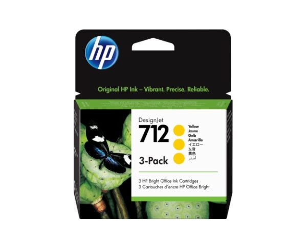 HP 712 3-pack (3ED79A) Rašalinė kasetė, Geltona - Image 5