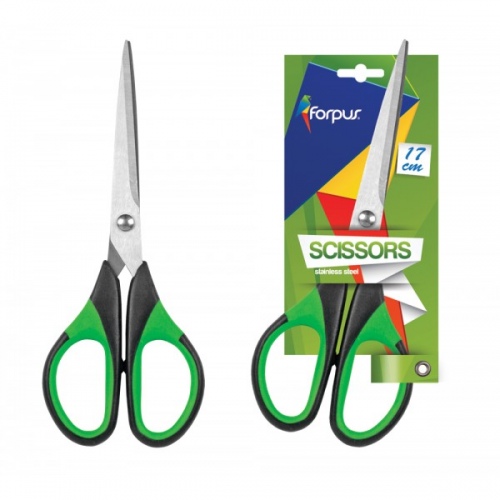 fo60611 Žirklės Forpus, 17cm, gumuotos - Image 1