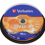 Verbatim 43523 DVD-R AZO 4.7GB 16X Matt Silver Surface diskai (10 vnt pakuotėje)