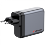 Verbatim 32203 GaN Įkroviklis 140W 4-Port, USB-A/USB-C, EU/UK/US Plug, Pilka/Juoda - Image 5