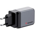 Verbatim 32201 GaN Įkroviklis 65W 3-Port, USB-A/USB-C, EU/UK/US Plug, Pilka/Juoda - Image 5