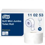 Tualetinis popierius Tork PREMIUM MINI JUMBO T2 110253,2 sl.,9.7cm x 170m,balta sp.,12 vnt. - Image 2